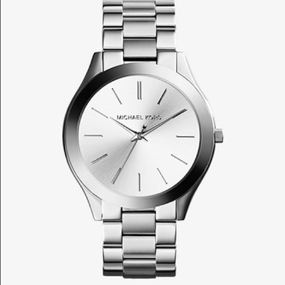 Michael Kors Slim Runway Silver-Tone Watch